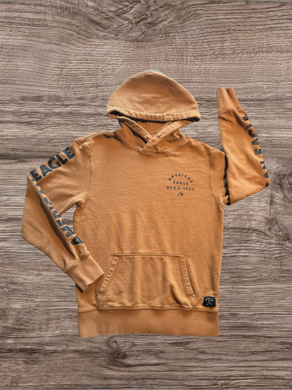 American Eagle "US-A 1977" Graphic Sleeve Pullover Hoodie